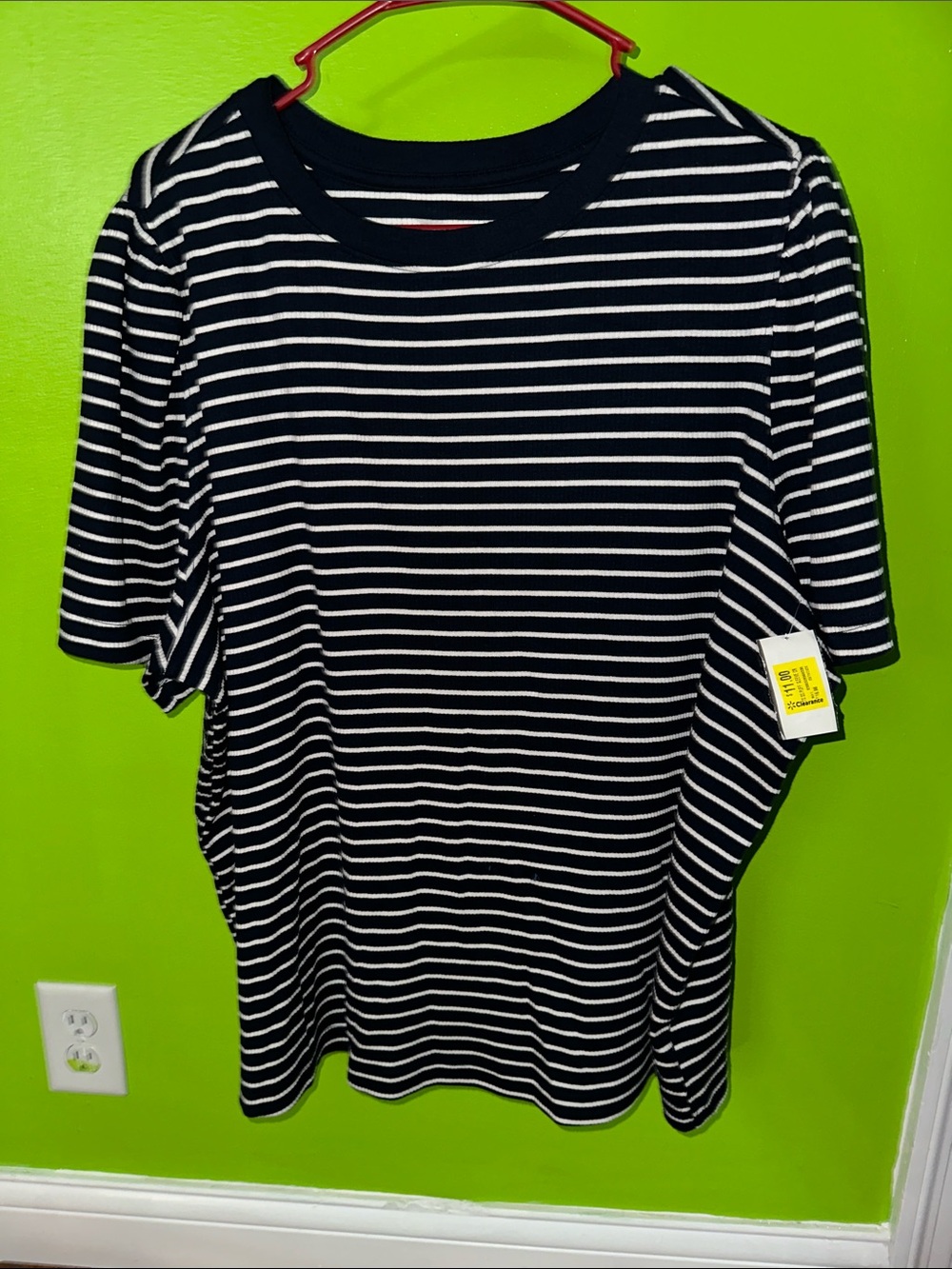 Terra & Sky Black and White Striped Short Sleeve Tee